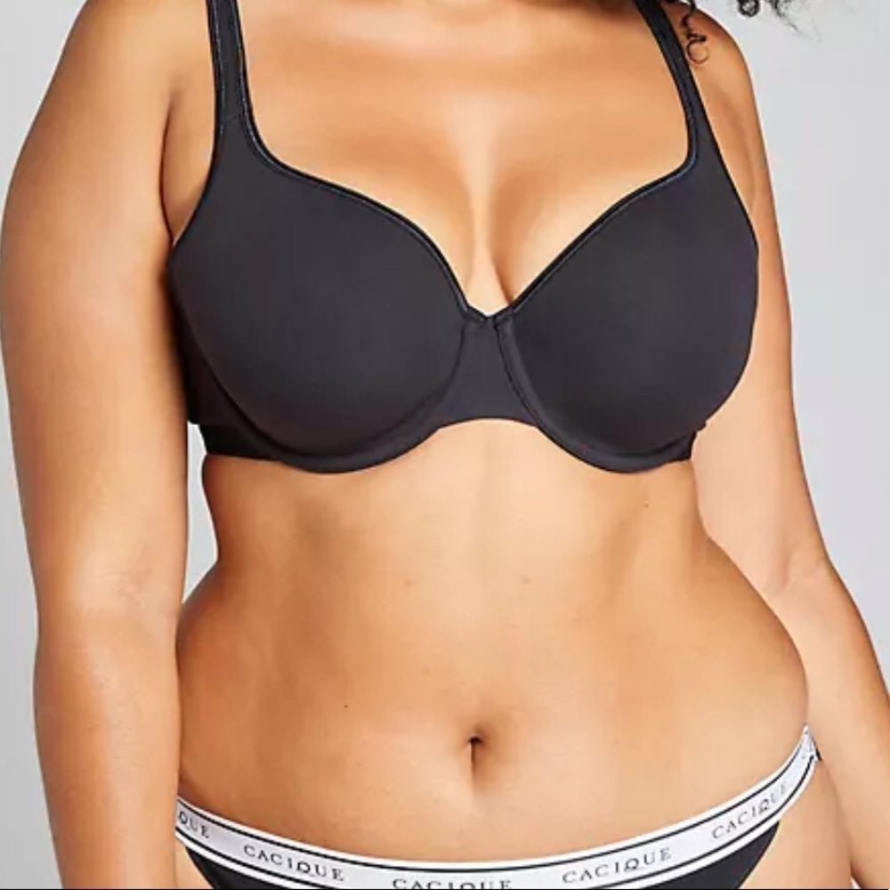 Cacique Full-coverage black wired bra.